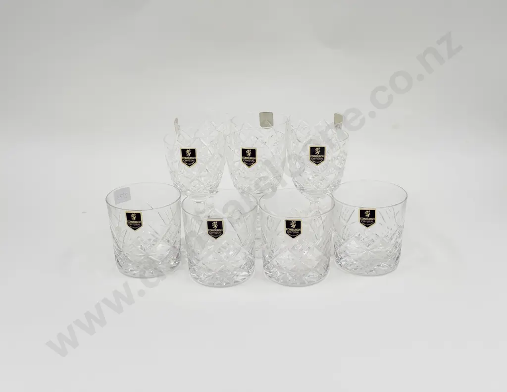 Boxed Set of Four Edinburgh Crystal Tumblers With Boxed Set of Six Wine Glasses Image 1++