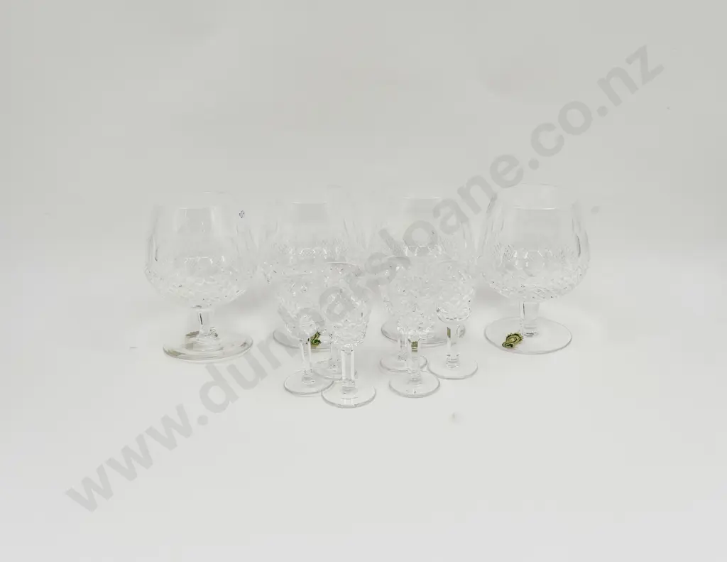 Four Waterford Crystal Brandy Balloons Together with Six Waterford Crystal Liquor Glasses Image 1++
