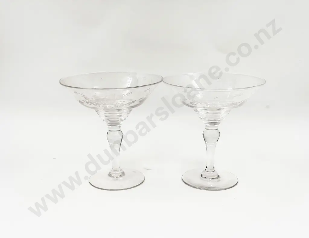 Two English Crystal Christmas Bonbon Tazzas Image 1++