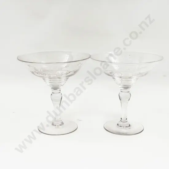 Two English Crystal Christmas Bonbon Tazzas