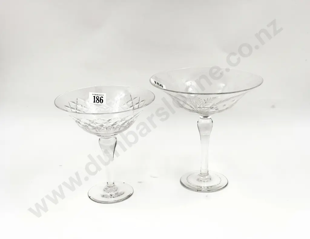 Two English Crystal Christmas Bonbon Tazzas Image 1++