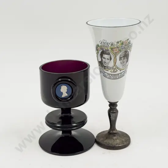 Wedgwood Silver Jubilee Cameo Candlestick & Other