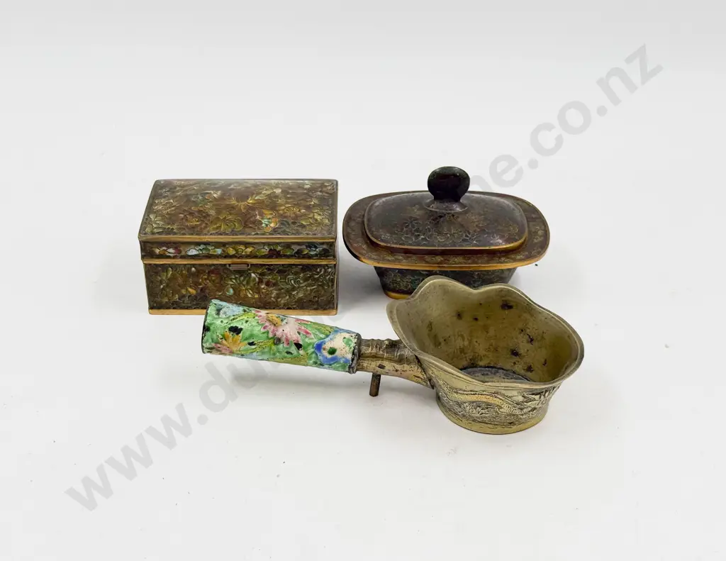 Two Cloisonné Trinket Boxes & Other Image 1++