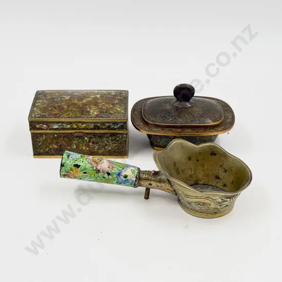 Two Cloisonné Trinket Boxes & Other