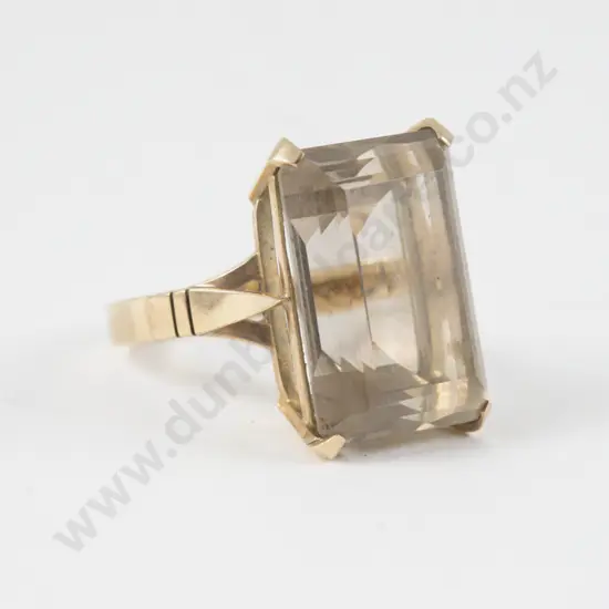 9ct Single Smoky Quartz Dress Ring