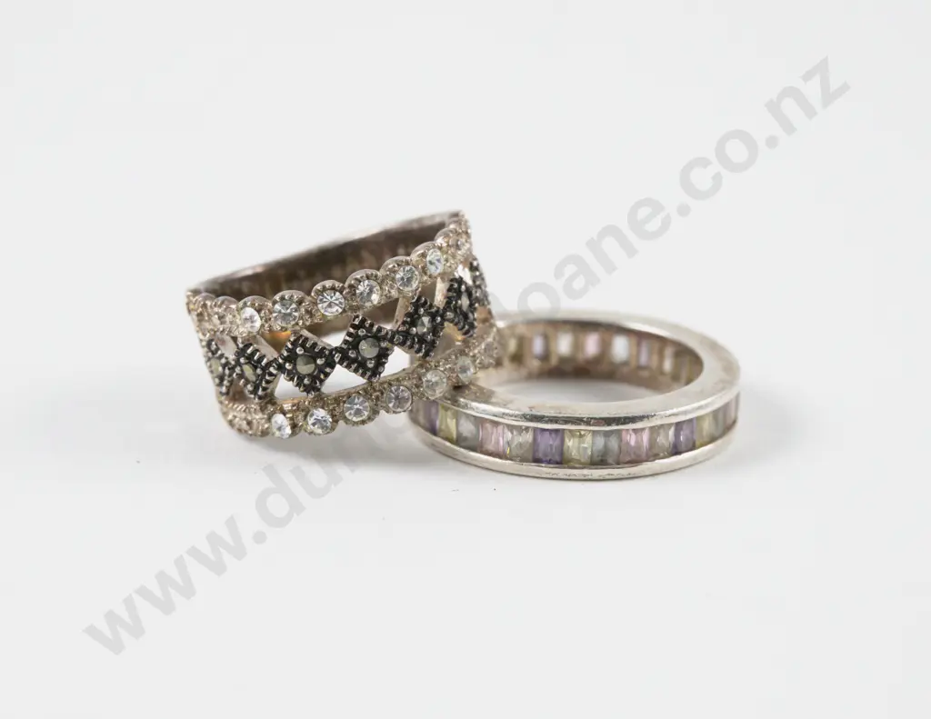 Two S/S Gem Set Rings Image 1++