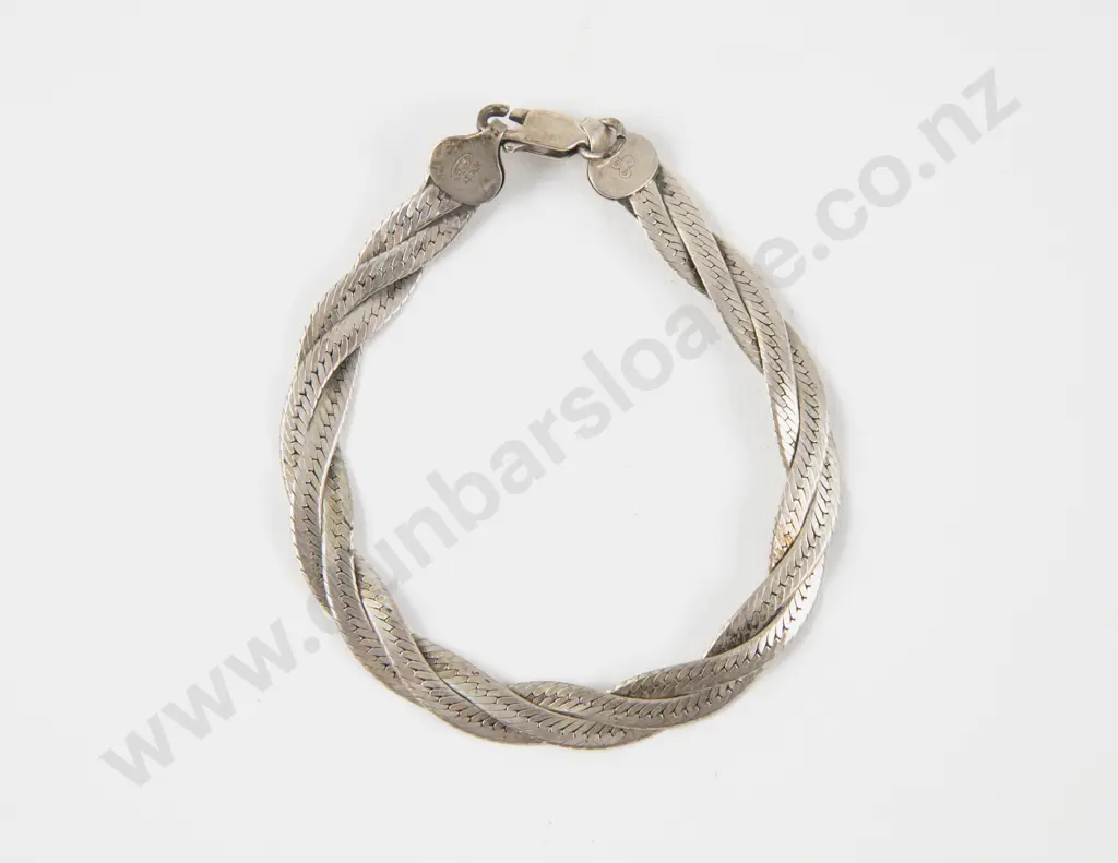 S/S Fancy Flat Link Bracelet Image 1++