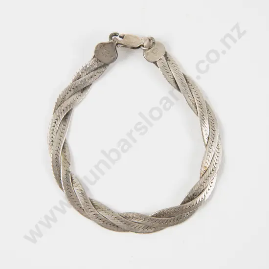 S/S Fancy Flat Link Bracelet