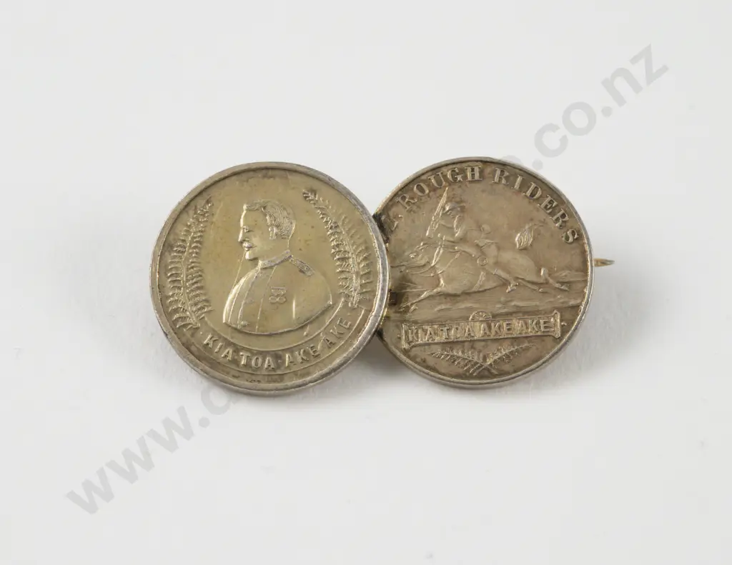 Two Silver Gilt Commemorative Medallions Brooch Image 1++