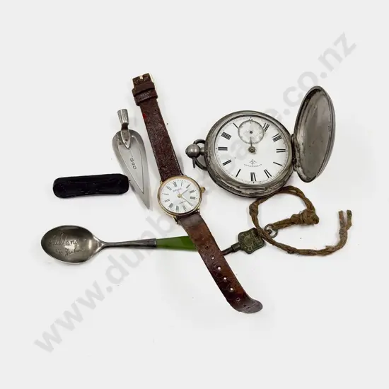 Paua & S/S Spoon Together with FOB Watch & Assorted