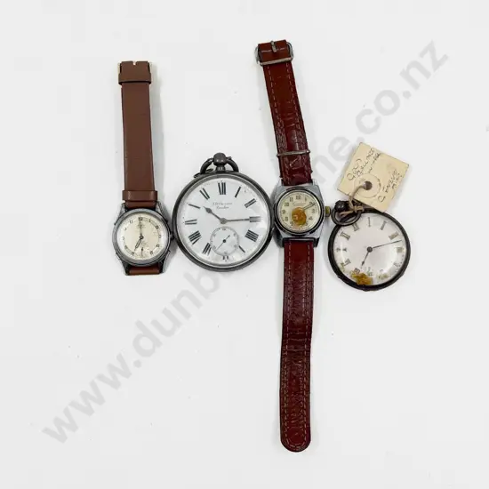Two Pocket Watches & Two Wrist Watches