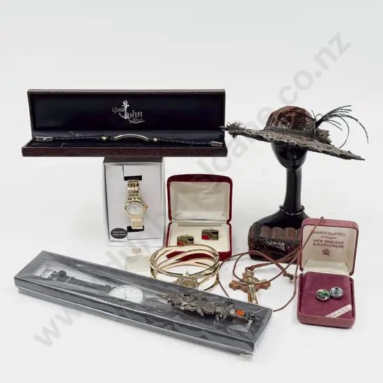 Quantity of Assorted Boxed Cuff Links with Wrist Watches Etc