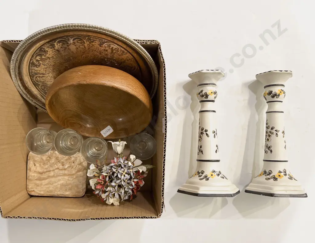 Pair of Italian Candlesticks with Qty of Assorted Image 1++