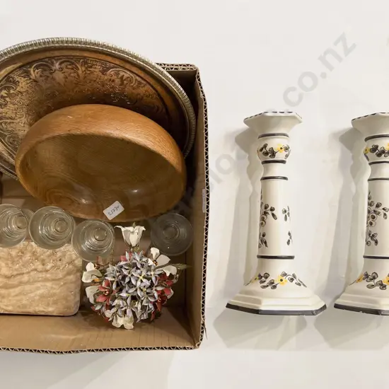 Pair of Italian Candlesticks with Qty of Assorted