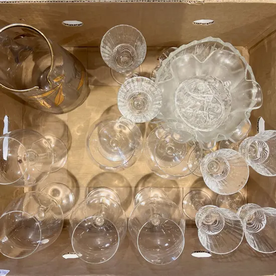Box of Assorted Glassware