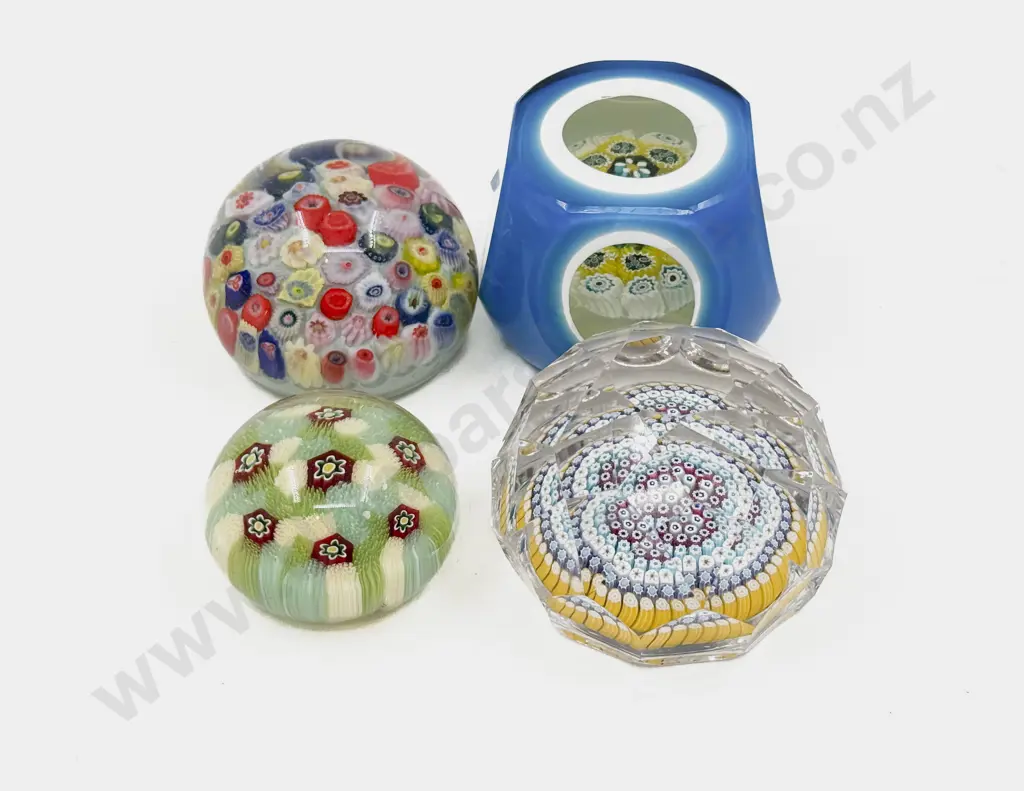 Four Art Glass Paperweights Image 1++