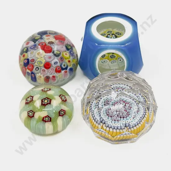 Four Art Glass Paperweights