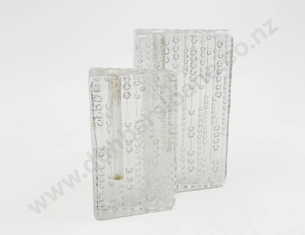Graduated Pair of Art Glass Candle Holders Image 1++