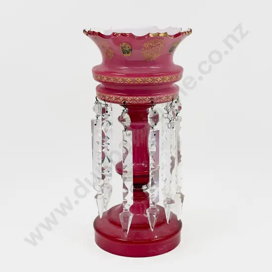 Vict Cranberry Glass Lustre