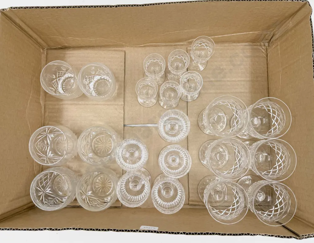 Box of Assorted Crystal Glasses Image 1++