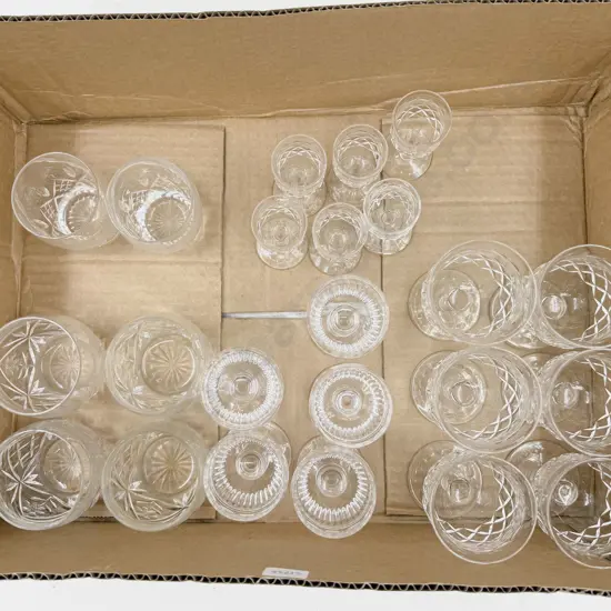 Box of Assorted Crystal Glasses