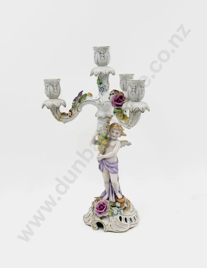 German Fancy China Figural Candelabra Image 1++