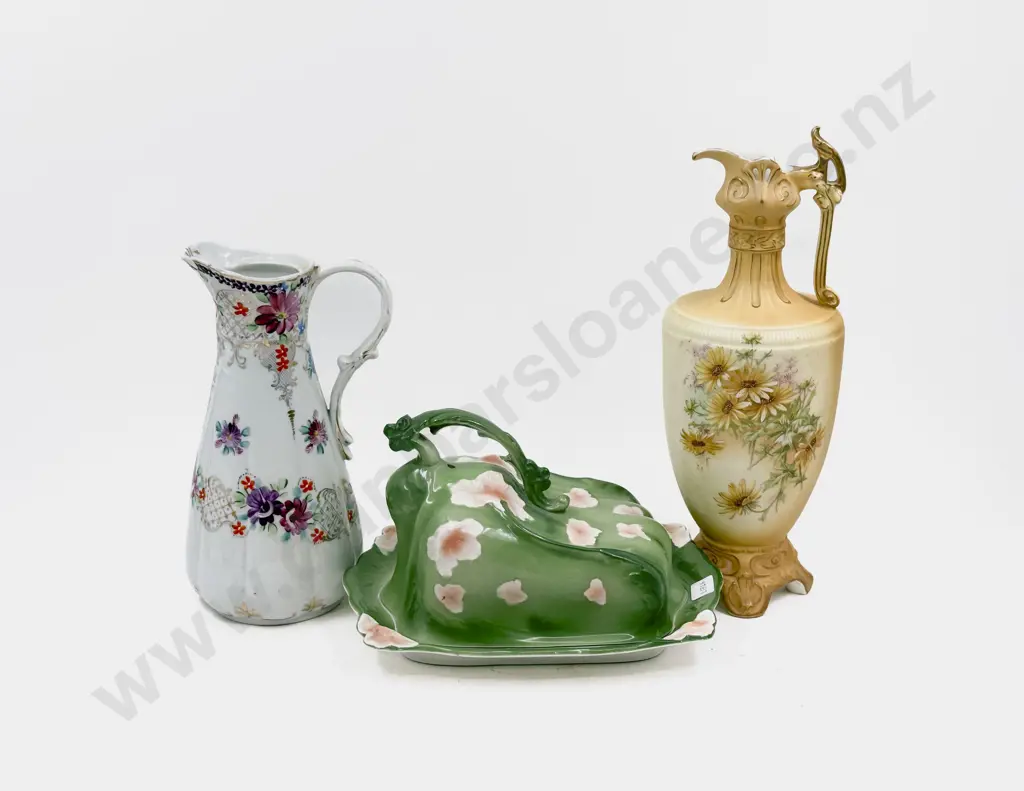 Floral Cheese Dish and Cover with Two Others Image 1++