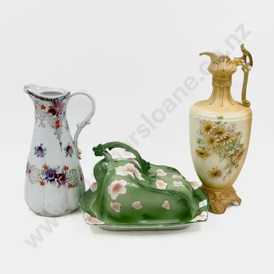 Floral Cheese Dish and Cover with Two Others