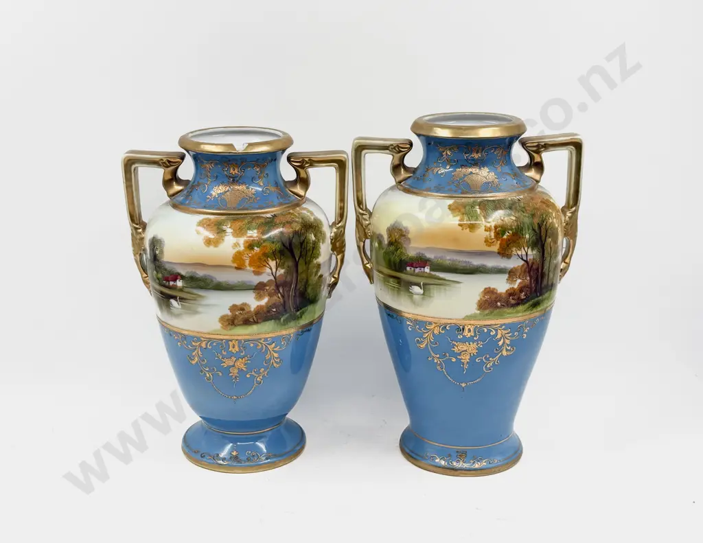 Pair of Japanese Mantle Vases (faults) Image 1++
