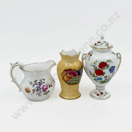 Two Pieces of Aynsley Including Orchard Gold Spill Vase Together with RCD Cream Jug