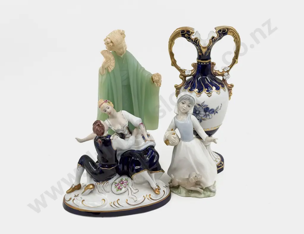 Royal Dux Vase with Assorted Figures Image 1++