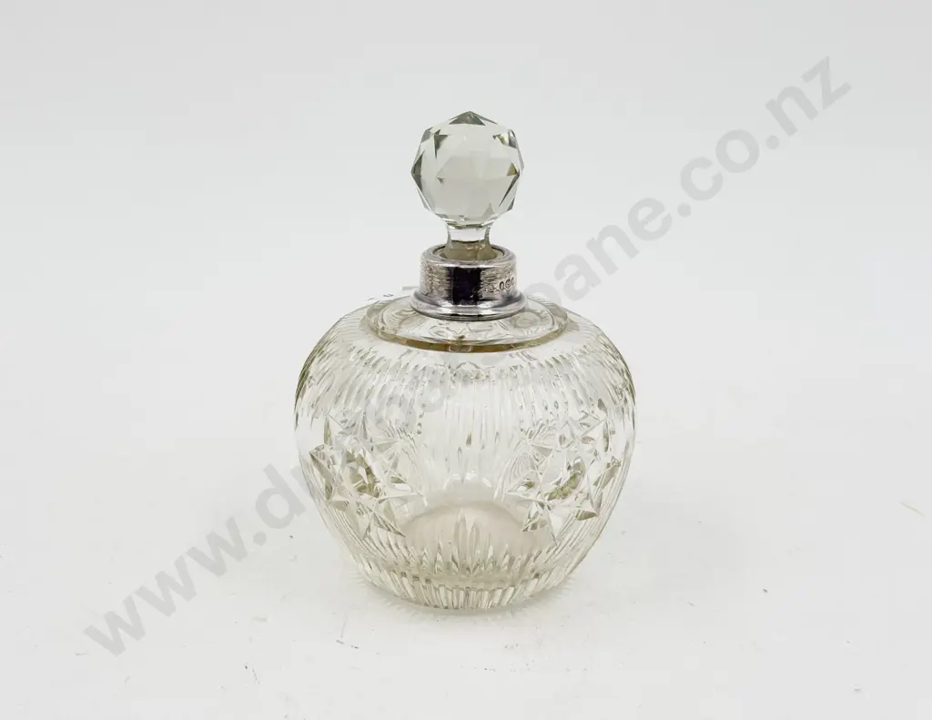 Glass & S/S Rimmed Scent Bottle Image 1++