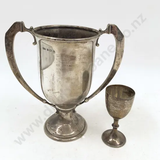 S/S Trophy with Smaller S/S Trophy Cup