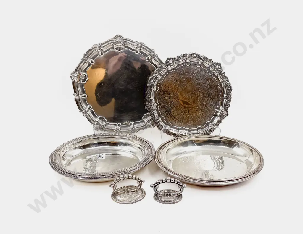 Two S/P Salvers and Two Plated Tureens Image 1++