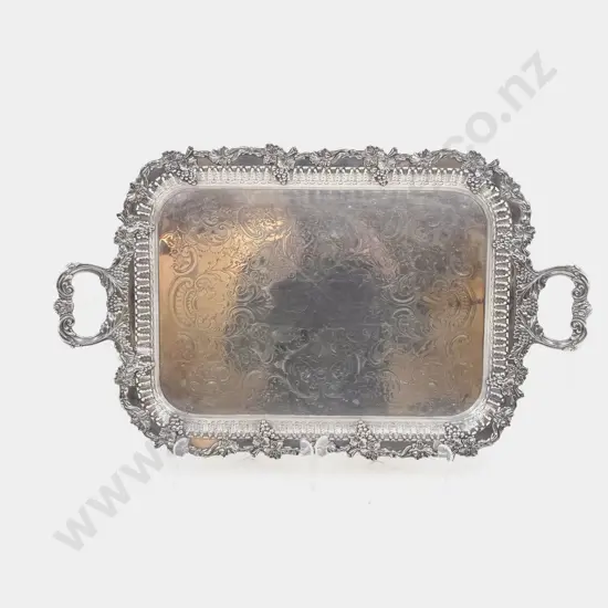 Ornate S/P Double Handled Tray