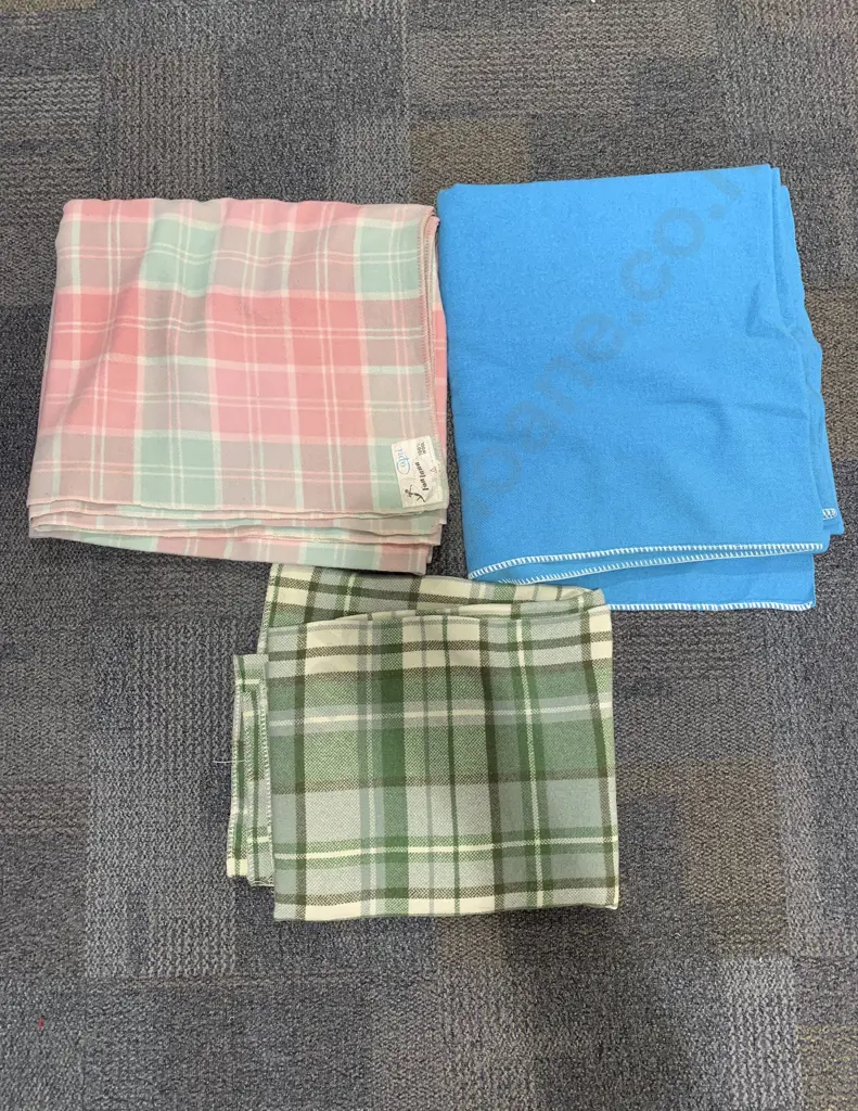 Three Assorted NZ Woollen Blankets Image 1++