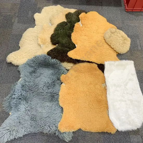 Qty of Assorted Sheep Skin Rugs