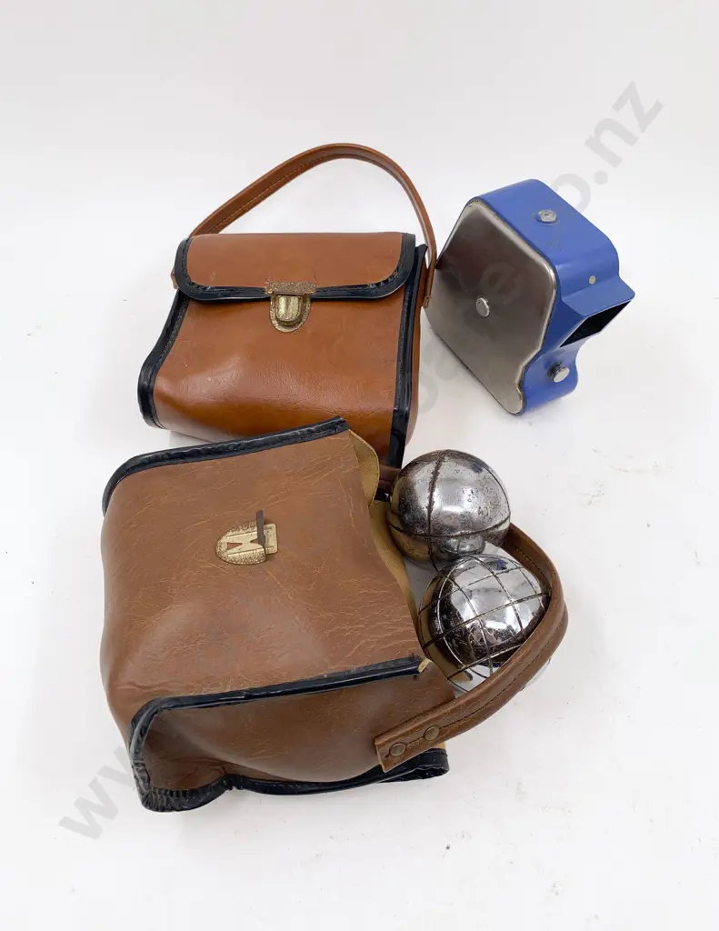 Pair of Cased Petanque Four Ball Sets and other Image 1++
