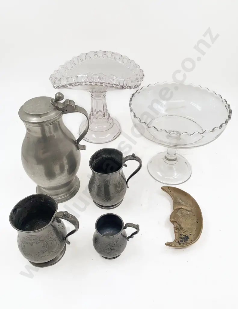 Qty of Assorted Glassware and Pewter Etc Image 1++