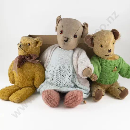 Three Vintage Pedigree Teddy Bears
