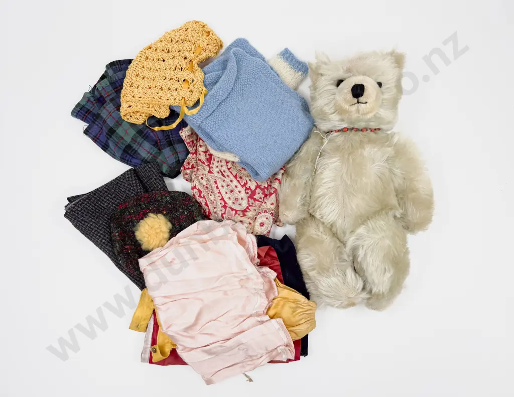 Vintage Possible Chad Valley Teddy Bear with Small Qty of Dolls Clothes Image 1++