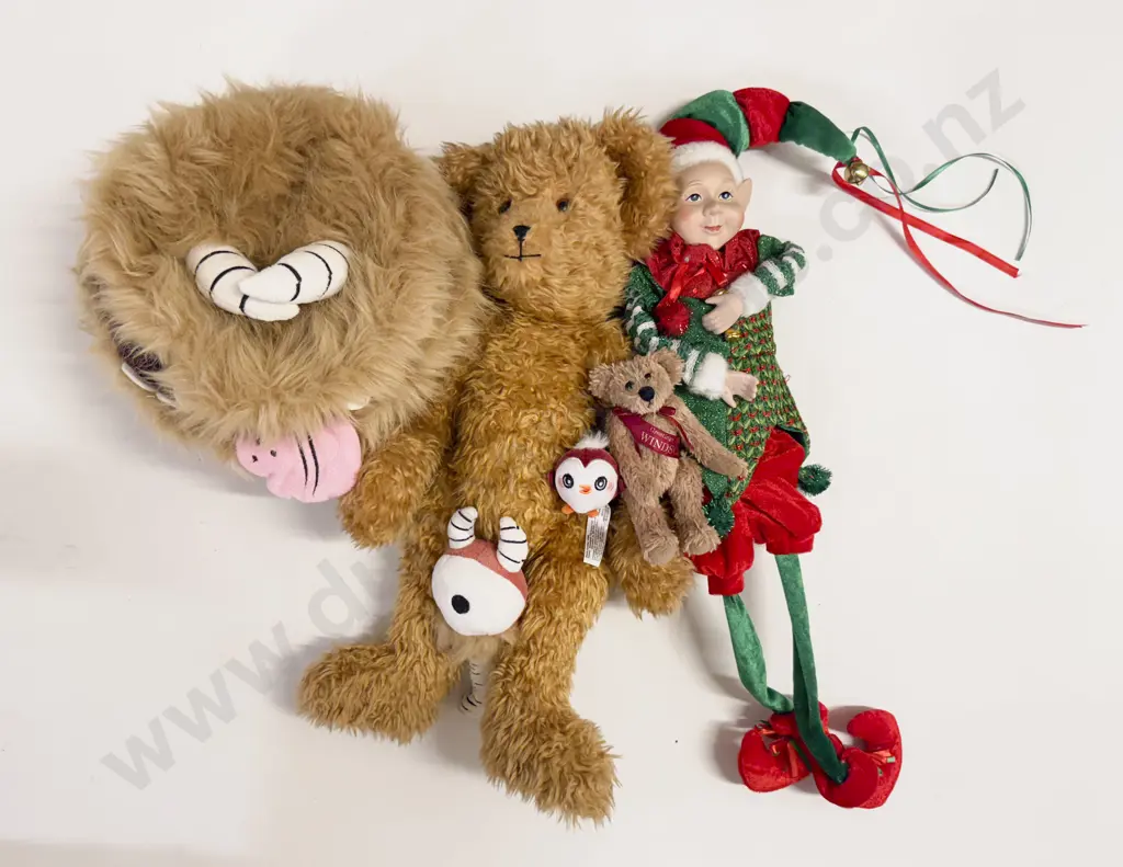 Teddy Bear with Bisque Pixie and Novelty Soft Toys Image 1++
