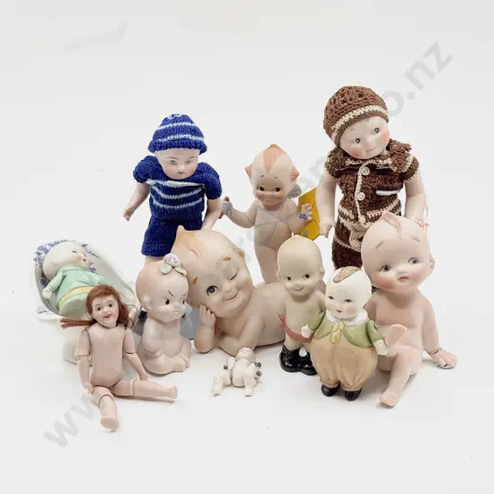 Various New Bisque Dolls with Novelties and Kewpie