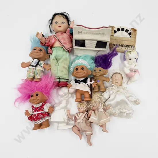 Assorted Trolls and New Bisque Dolls and Viewmaster