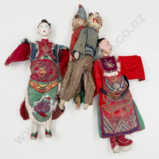 Assorted Lot - Two Chinese Dolls (one a/f) Novelty Clowns with Crochet Purse and Paint Book
