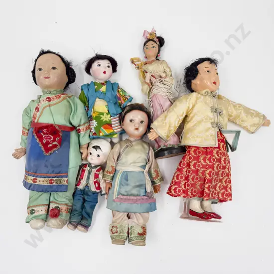 Five Various Asian Costume Dolls
