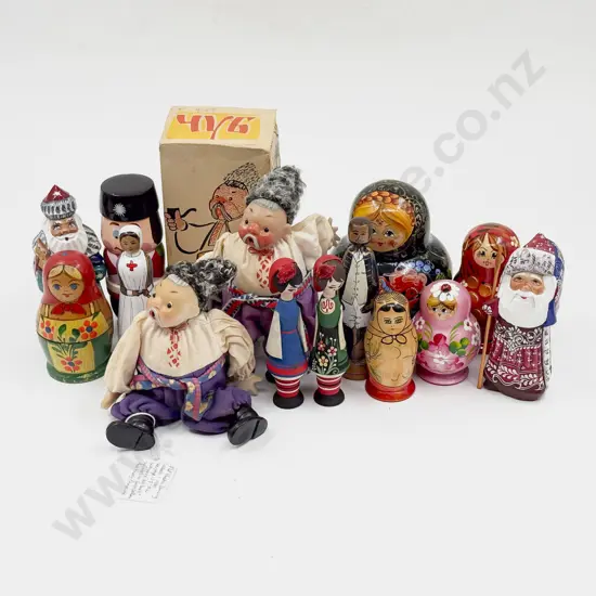 Collection of Russian Stacking Dolls Etc