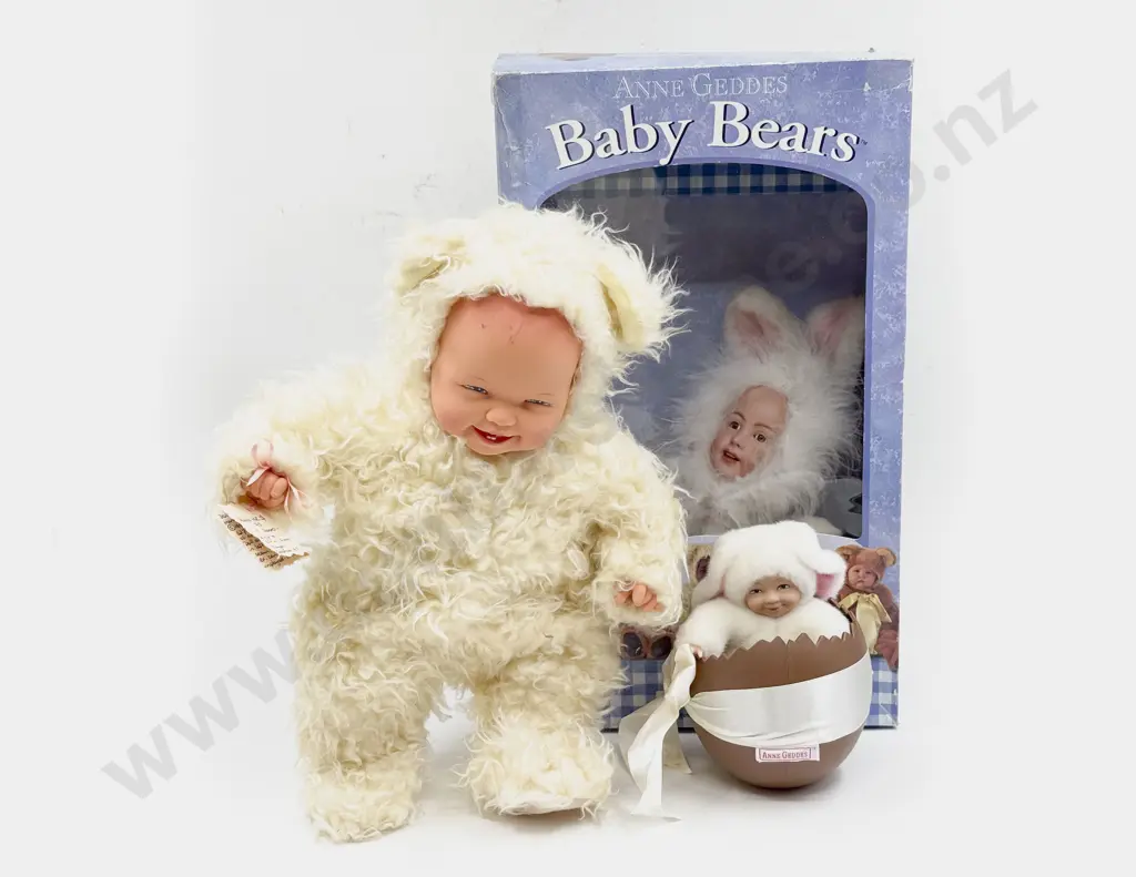 Boxed Anne Geddes Baby Bear Doll with Other and Easter Egg Image 1++
