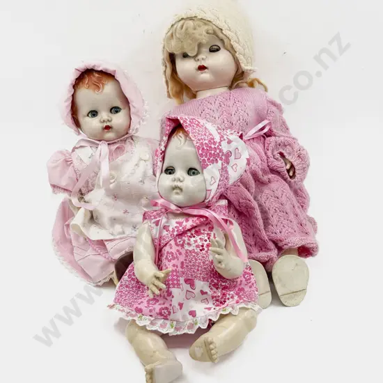 Three Vintage Hard Plastic Pedigree Dolls