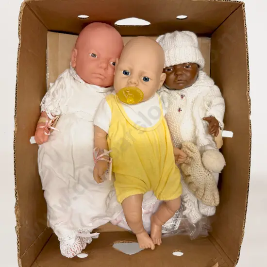 Three Vinyl New Realistic Baby Dolls